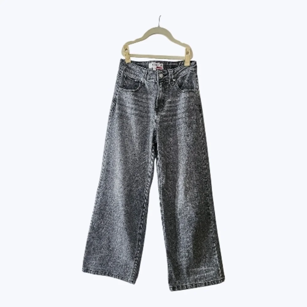 LOVE CULT Sz 3 Wide Leg Womens Jeans Light Black - Picture 1 of 6